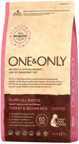 One&only Puppy All Breeds Turkey & Rice для щенков всех пород, беременных и кормящих сук с индейкой и рисом (3 кг)