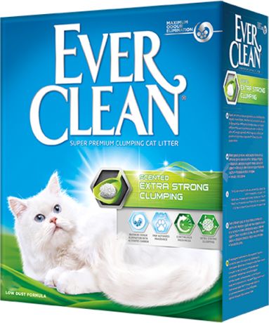 Ever Clean Extra Strong Clumpin Scented наполнитель комкующийся для туалета кошек с ароматизатором (зеленая полоска) (10 + 10 л)