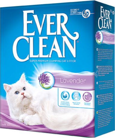 Ever Clean Lavender наполнитель комкующийся для туалета кошек с ароматом лаванды (сиреневая полоска) (6 + 6 л)