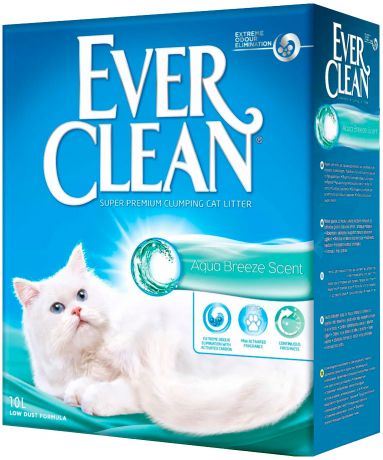 Ever Clean Aqua Breeze наполнитель комкующийся для туалета кошек с ароматизатором морской бриз (6 + 6 л)