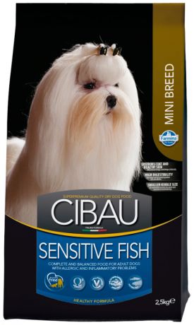 Cibau Sensitive Fish Mini для взрослых собак маленьких пород при аллергии с рыбой (0,8 кг)