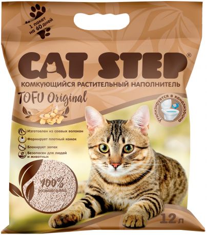 Cat Step Tofu Original - Кэт степ наполнитель комкующийся для туалета кошек (12 л)
