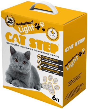 Cat Step Professional Light - Кэт степ наполнитель комкующийся для туалета кошек (6 л)