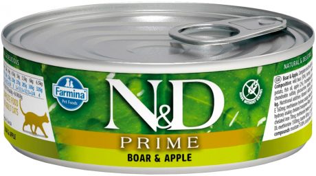 Farmina Cat N&d Prime Boar & Apple беззерновые для взрослых кошек с кабаном и яблоком 80 гр (80 гр)