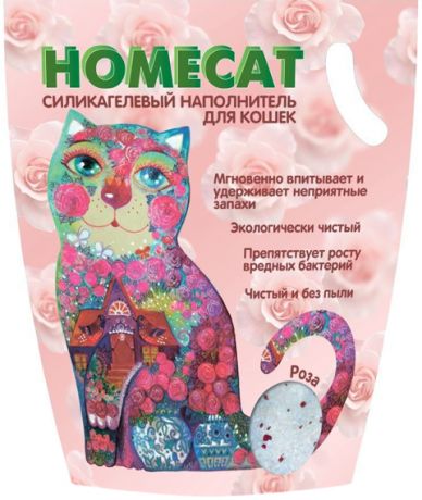 Homecat роза наполнитель силикагелевый для туалета кошек (7,6 л)