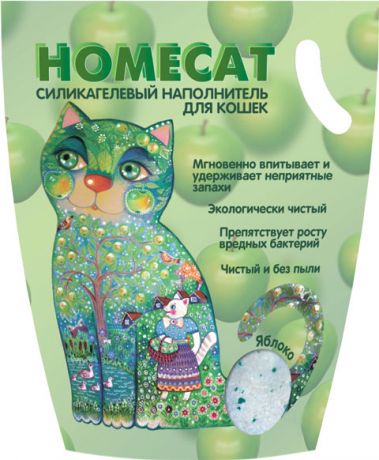 Homecat яблоко наполнитель силикагелевый для туалета кошек (3,8 л)