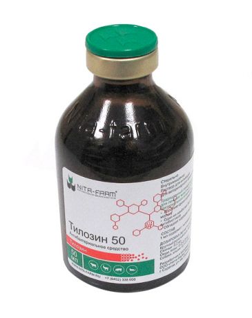 тилозин-50 антибактериальный препарат для животных (раствор для инъекций) (50 мл)
