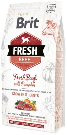 Brit Fresh Beef & Pumpkin Puppy Large Growth & Joints для щенков крупных пород с говядиной и тыквой (2,5 кг)