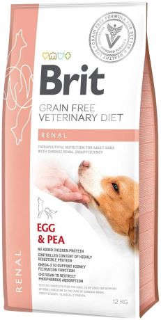 Brit Veterinary Diet Dog Grain Free Renal для взрослых собак при хронической почечной недостаточности (12 кг)