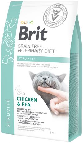 Brit Veterinary Diet Cat Grain Free Struvite для взрослых кошек при струвитном типе мочекаменной болезни (0,4 кг)