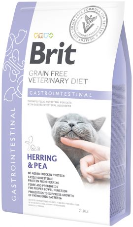 Brit Veterinary Diet Cat Grain Free Gastrointestinal для взрослых кошек при заболеваниях желудочно-кишечного тракта (2 кг)