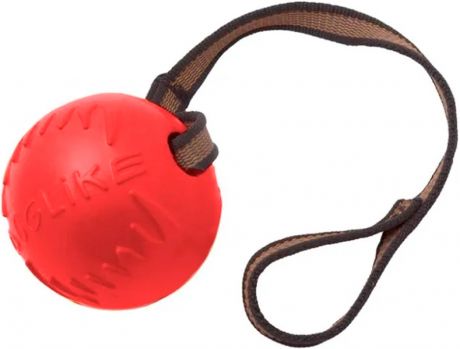 Мяч с лентой для собак большой Doglike коралловый (1 шт)