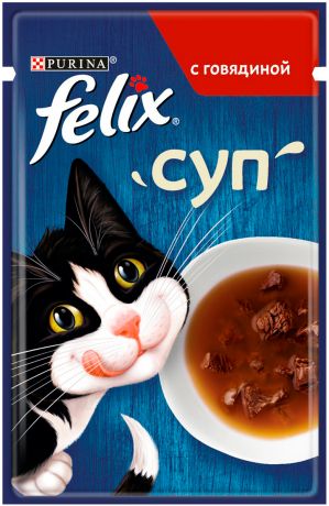 Felix суп для взрослых кошек с говядиной в соусе 48 гр (48 гр)
