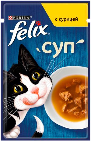 Felix суп для взрослых кошек с курицей в соусе 48 гр (48 гр)