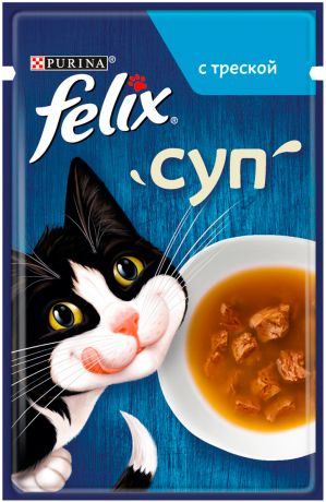 Felix суп для взрослых кошек с треской в соусе 48 гр (48 гр)