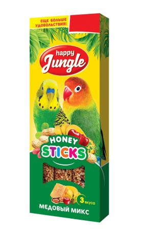 Happy Jungle палочки для птиц микс 3 вкуса (3 шт)