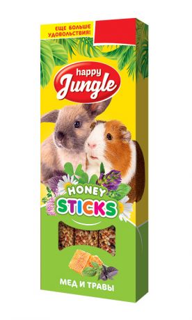 Happy Jungle палочки для мелких грызунов мед и травы (3 шт)