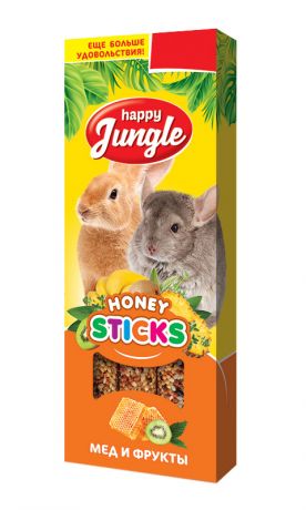 Happy Jungle палочки для крупных грызунов мед и фрукты (3 шт)