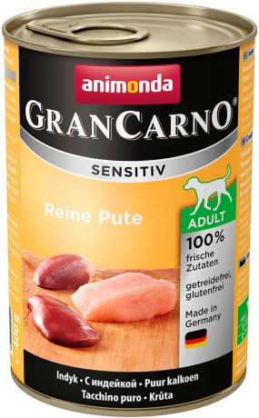 Animonda Gran Carno Sensitiv Adult Reine Pute для взрослых собак с индейкой 400 гр (400 гр х 6 шт)