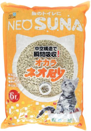 Neo Loo Life Neo Suna наполнитель комкующийся для туалета кошек с интенсивной защитой от запаха на основе соевых бобов (6 л)