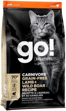 Go! Solutions Carnivore беззерновой для кошек и котят с ягненком и кабаном (7,26 + 7.26 кг)