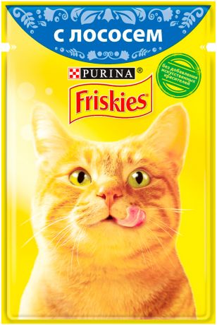 Friskies для взрослых кошек с лососем в подливе 85 гр (85 гр х 24 шт)