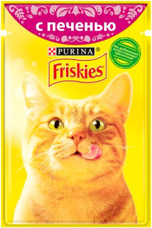 Friskies для взрослых кошек с печенью в подливе 85 гр (85 гр х 24 шт)