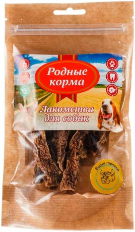 Лакомство родные корма для собак вымя говяжье сушеное в дровяной печи (30 гр)