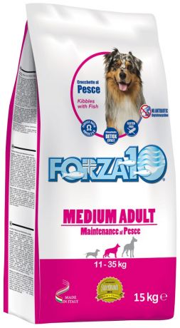 Forza10 Dog Maintenance Adult Medium для взрослых собак средних пород с рыбой (15 кг)