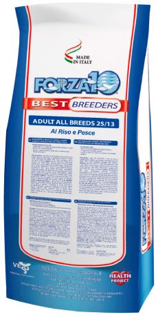 Forza10 Dog Best Breeders Adult All Breeds для взрослых собак всех пород с рыбой и рисом (20 кг)