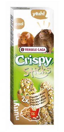 Versele-laga Crispy палочки для крыс и мышей с попкорном и орехами 2х55 гр (2 шт)