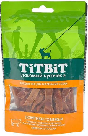 Лакомство Tit Bit лакомый кусочек для собак маленьких пород ломтики говяжьи (50 гр)