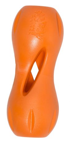 Игрушка для собак Qwizl S Гантель для лакомств 14 x 6 см оранжевая West Paw Zogoflex (1 шт)