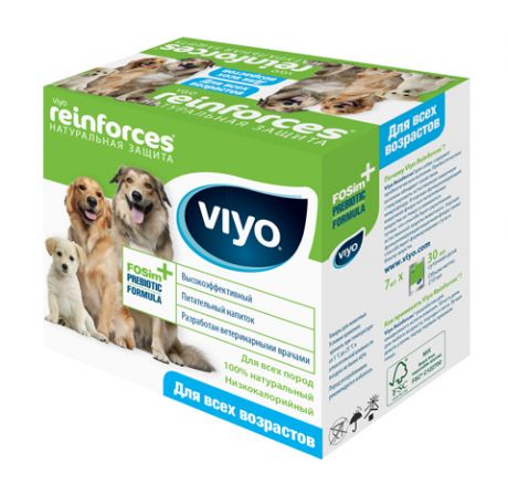 Viyo Reinforces All Ages Dog напиток для собак всех возрастов с пребиотиками для укрепления иммунитета (7 шт) (1 уп)