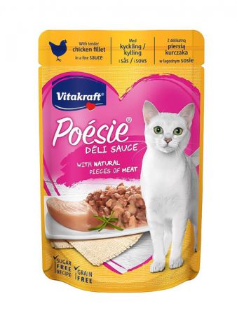 Vitakraft Poesie для взрослых кошек с курицей в соусе (85 гр х 23 шт)