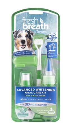 Tropiclean Fresh Breath Oral Care Kit Advanced Whitening набор отбеливающий для собак маленьких пород для ухода за зубами Свежее дыхание (100 гр)