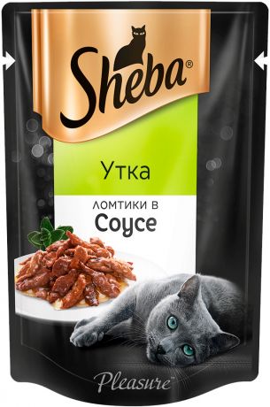 Sheba Pleasure для взрослых кошек ломтики в соусе с уткой 85 гр (85 гр)