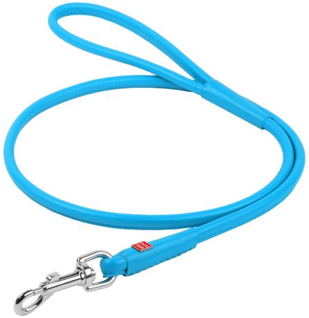 Поводок кожаный круглый для собак синий 4 мм 183 см Collar WauDog Glamour (1 шт)