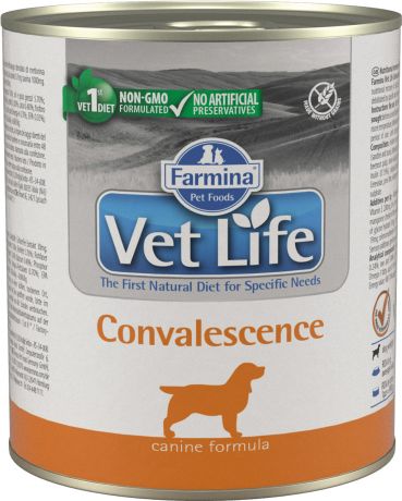Farmina Vet Life Canin Convalescence для взрослых собак в период выздоровления 300 гр (300 гр х 6 шт)