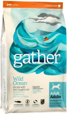 Gather Dog Wild Ocean Fish монобелковый для взрослых собак всех пород с океанической рыбой (2,72 кг)