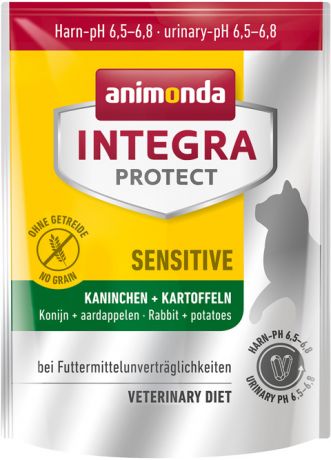 Animonda Integra Protect Cat Sensitive для взрослых кошек при пищевой аллергии с кроликом и картофелем (0,3 кг)