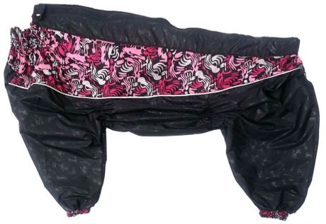 Osso Fashion дождевик для такс и вельш-корги черный со вставками для девочек (50т-2)