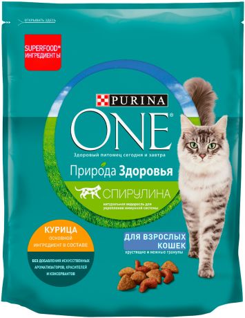 Purina One природа здоровья для взрослых кошек с курицей (0,68 кг)