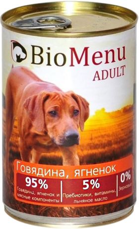 Biomenu Adult для взрослых собак с говядиной и ягненком 410 гр (410 гр)