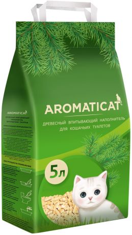 Aromaticat наполнитель древесный впитывающий для туалета кошек (5 л)