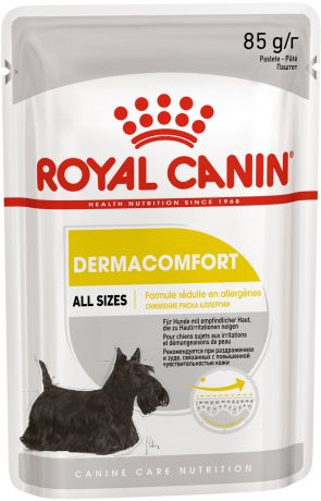 Royal Canin Dermacomfort для взрослых собак всех пород при аллергии паштет 85 гр (85 гр х 12 шт)