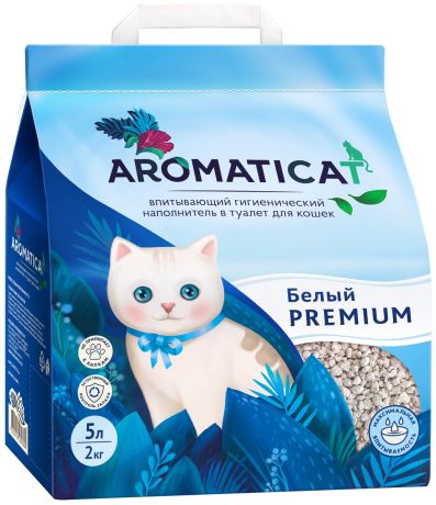 Aromaticat Premium белый наполнитель впитывающий для туалета кошек (5 л)