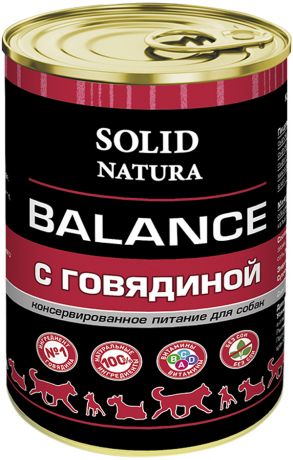 Solid Natura Balance для взрослых собак с говядиной 340 гр (340 гр х 12 шт)