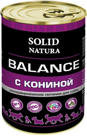 Solid Natura Balance для взрослых собак с кониной 340 гр (340 гр х 12 шт)