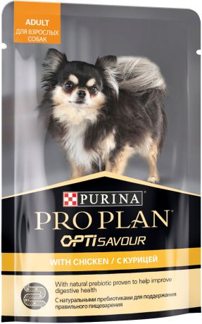 Purina Pro Plan Adult для взрослых собак маленьких пород c курицей в соусе 100 гр (100 гр х 24 шт)